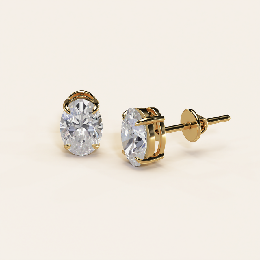 Solitaire Ohrstecker Oval 1.50ct. (2x 0.75ct.)