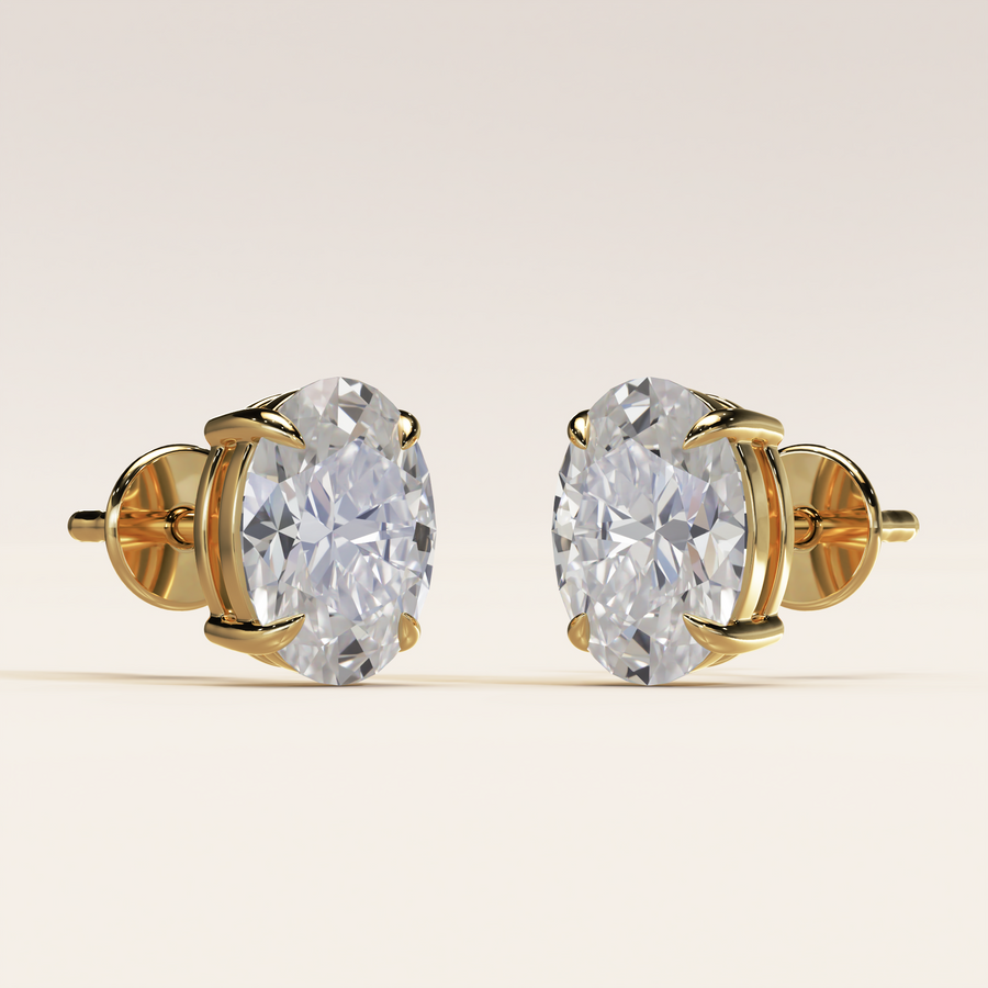 Solitaire Ohrstecker Oval 1.50ct. (2x 0.75ct.)