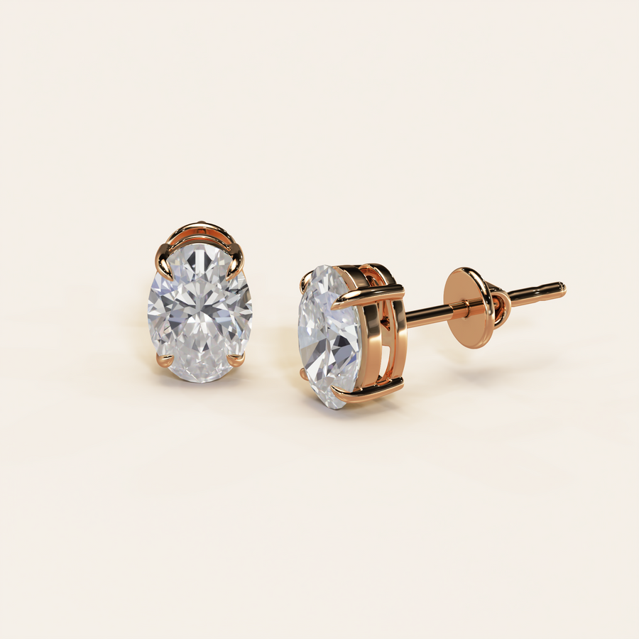 Solitaire Ohrstecker Oval 1.50ct. (2x 0.75ct.)
