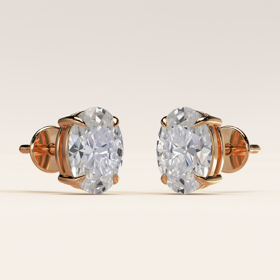 Solitaire Ohrstecker Oval 1.50ct. (2x 0.75ct.)