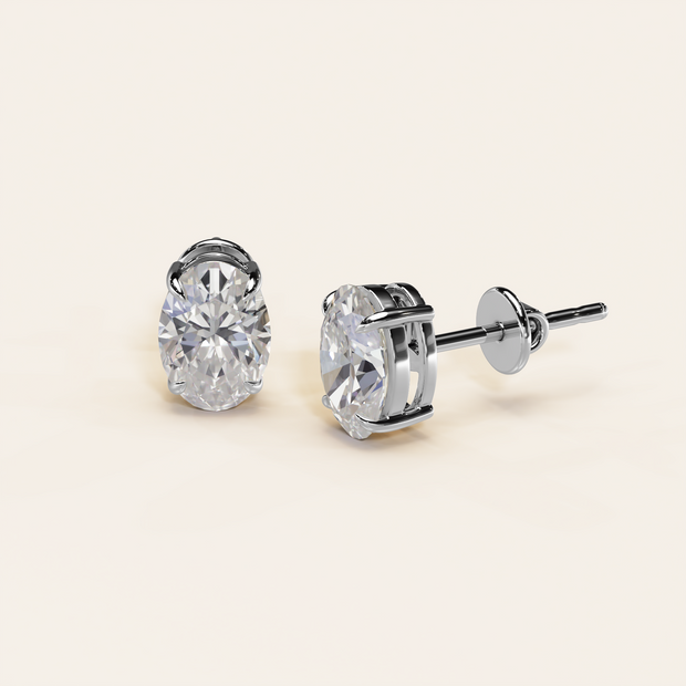 Solitaire Ohrstecker Oval 1.50ct. (2x 0.75ct.)