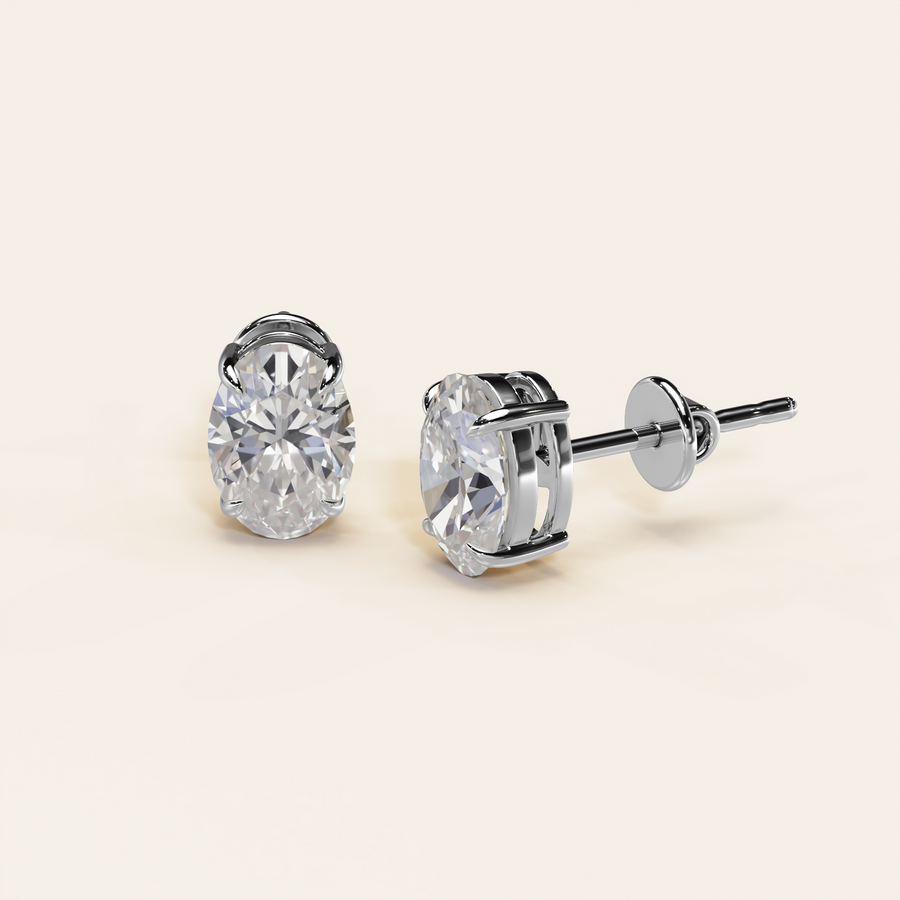 Solitaire Ohrstecker Oval 1.50ct. (2x 0.75ct.)