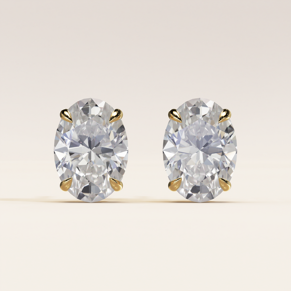 Solitaire Ohrstecker Oval 2.00ct. (2x 1.00ct.)