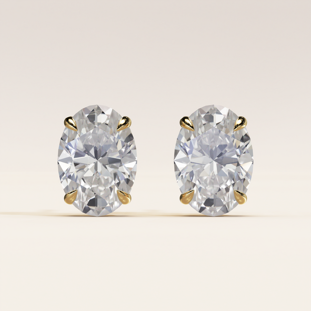 Solitaire Ohrstecker Oval 2.00ct. (2x 1.00ct.)