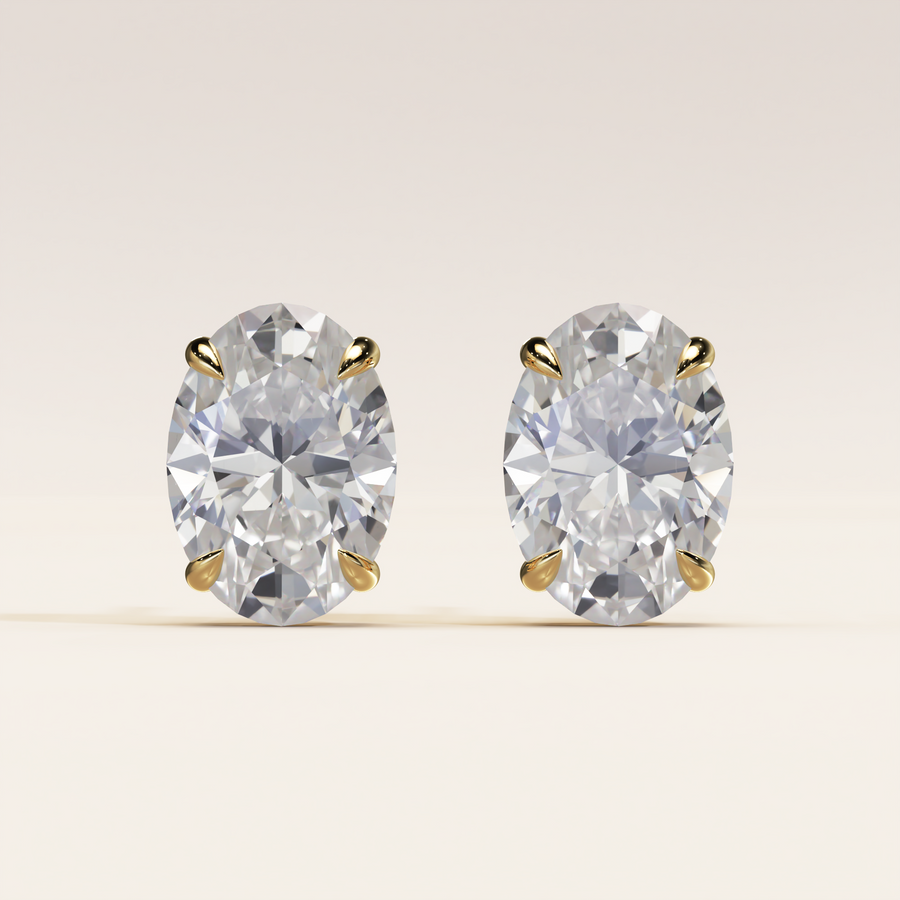 Solitaire Ohrstecker Oval 2.00ct. (2x 1.00ct.)