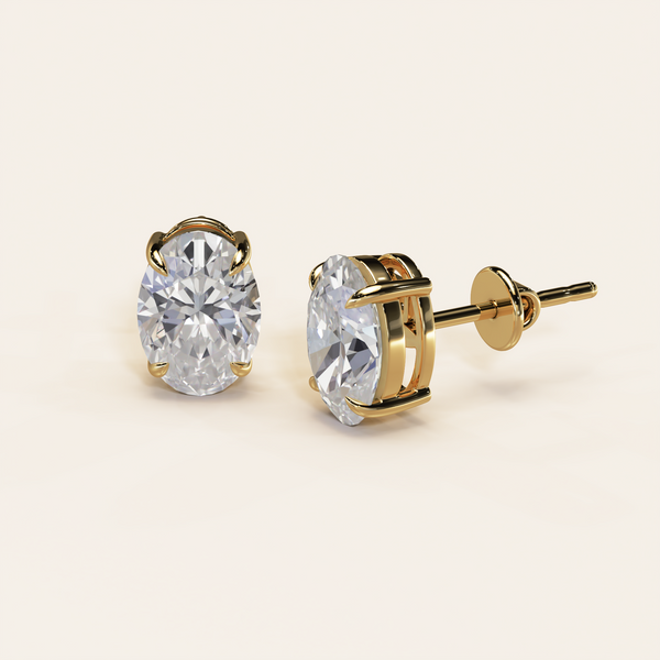 Solitaire Ohrstecker Oval 2.00ct. (2x 1.00ct.)