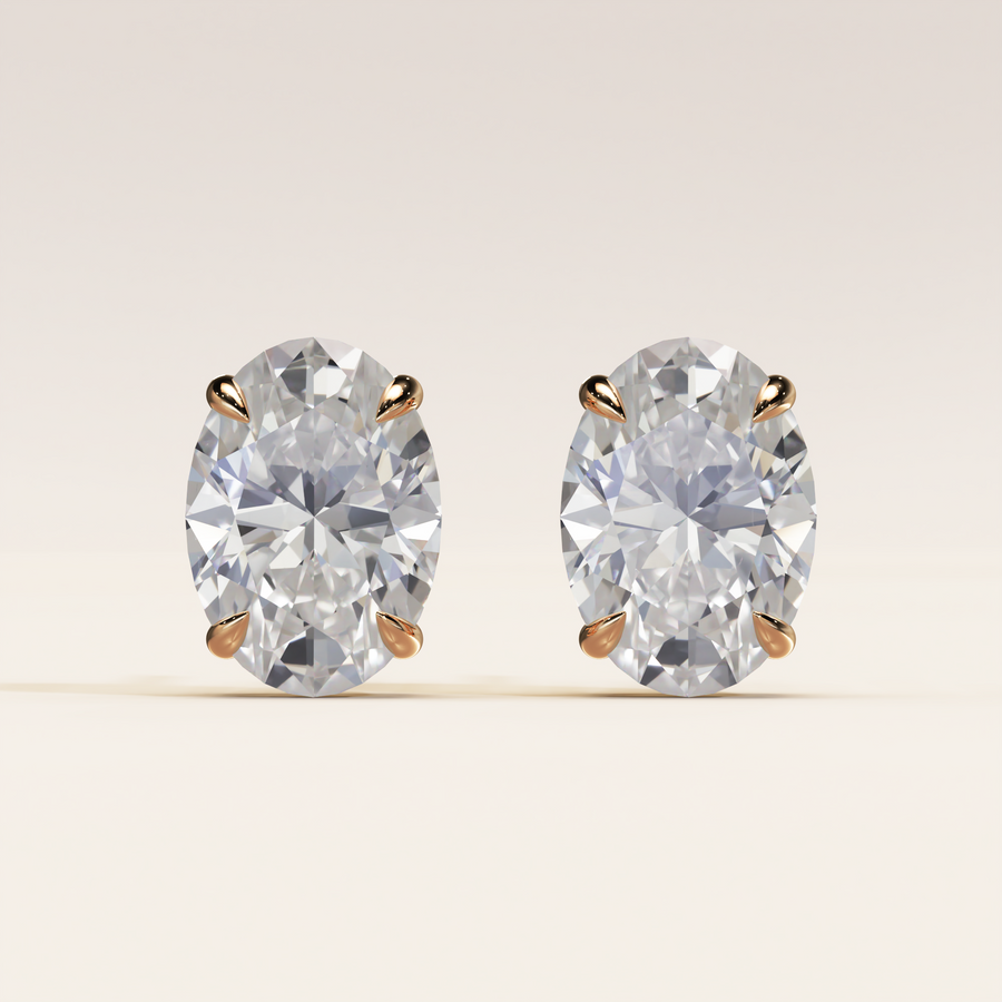 Solitaire Ohrstecker Oval 2.00ct. (2x 1.00ct.)