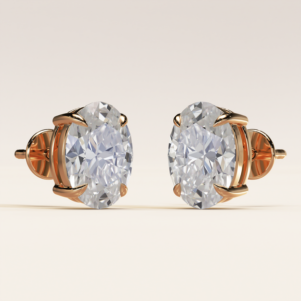 Solitaire Ohrstecker Oval 2.00ct. (2x 1.00ct.)