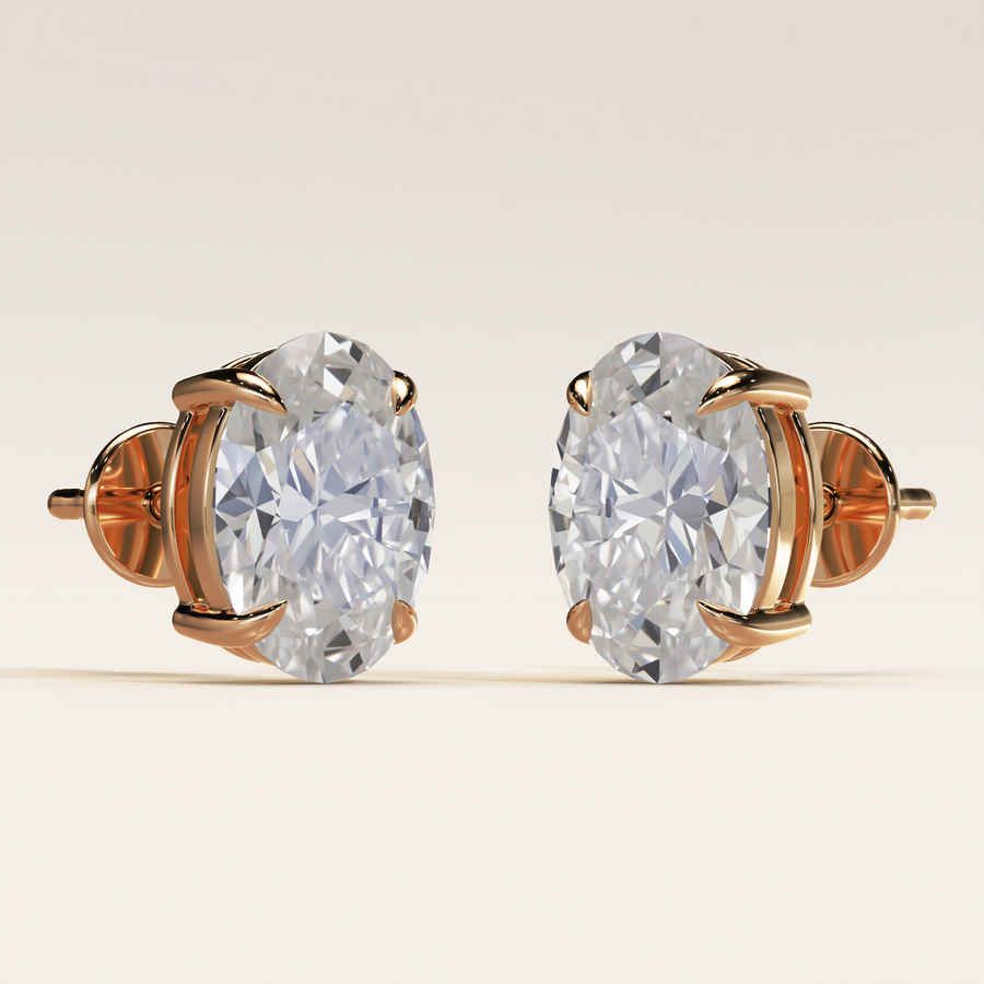 Solitaire Ohrstecker Oval 2.00ct. (2x 1.00ct.)