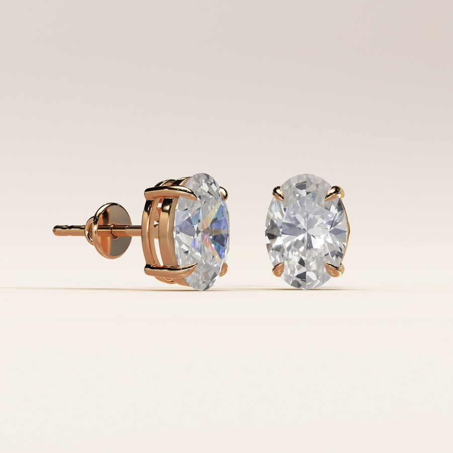 Solitaire Ohrstecker Oval 2.00ct. (2x 1.00ct.)