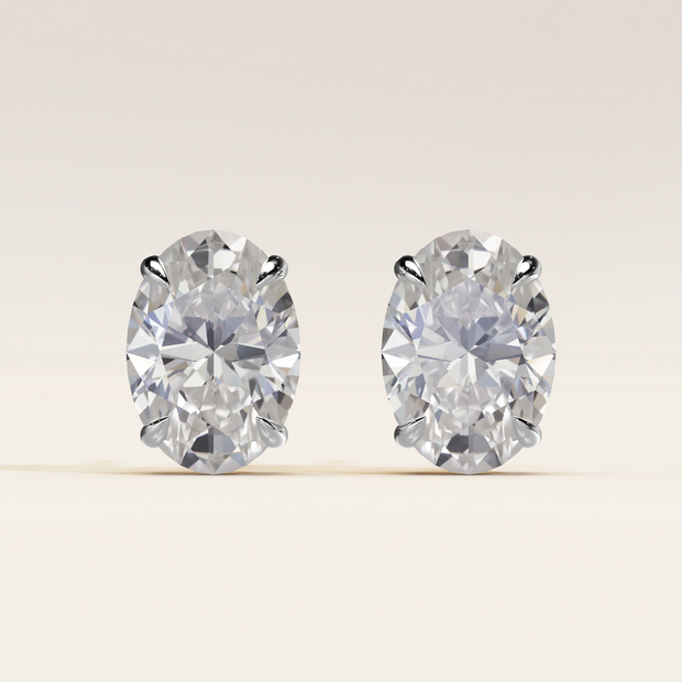 Solitaire Ohrstecker Oval 2.00ct. (2x 1.00ct.)