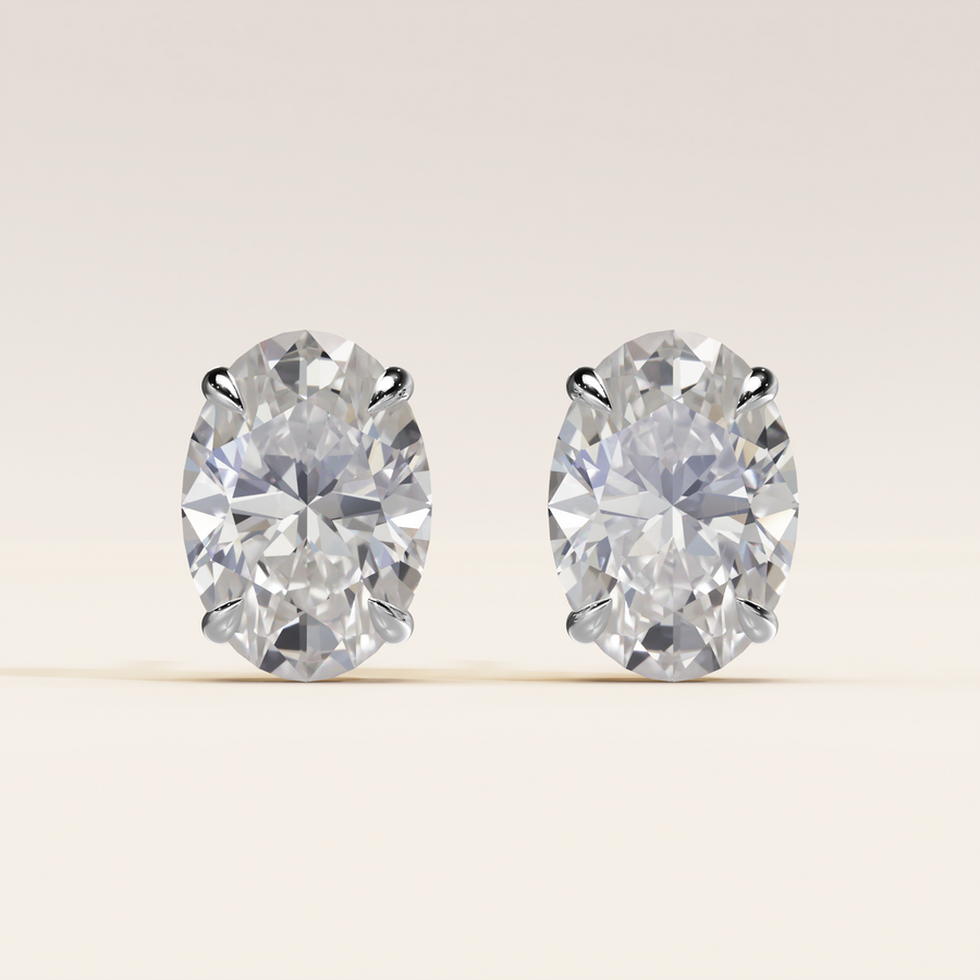 Solitaire Ohrstecker Oval 2.00ct. (2x 1.00ct.)