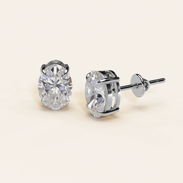 Solitaire Ohrstecker Oval 2.00ct. (2x 1.00ct.)
