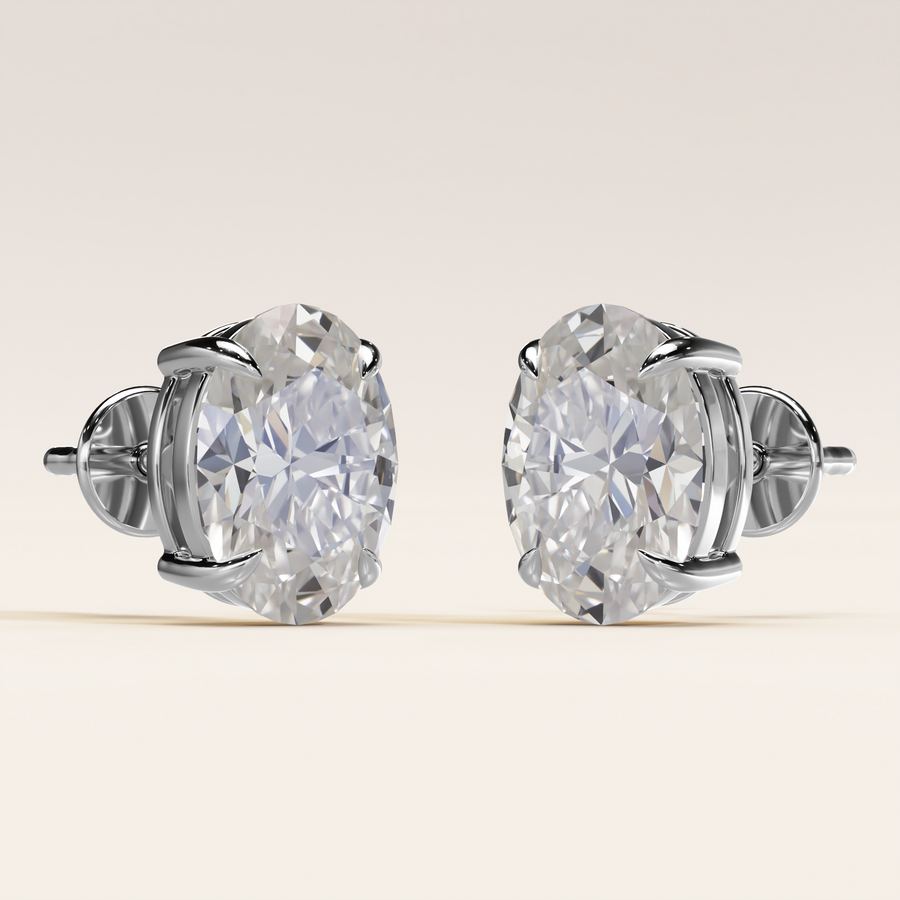 Solitaire Ohrstecker Oval 2.00ct. (2x 1.00ct.)