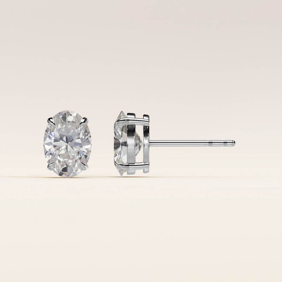 Solitaire Ohrstecker Oval 2.00ct. (2x 1.00ct.)