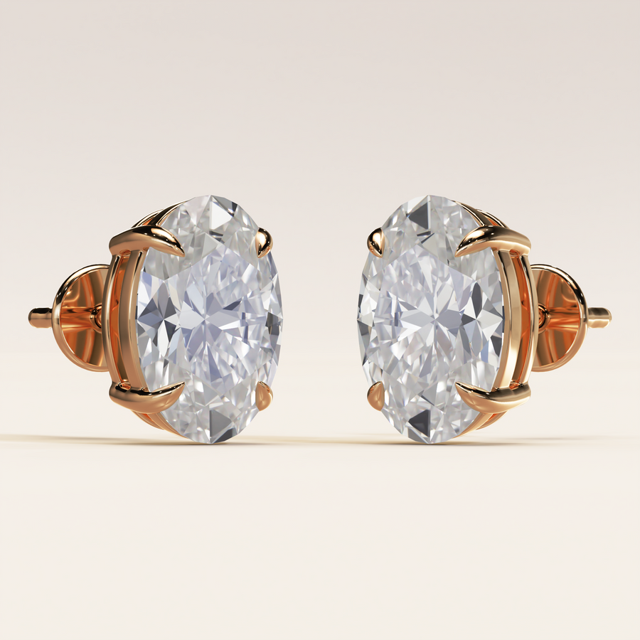 Solitaire Ohrstecker Oval 3.00ct. (2x 1.50ct.)