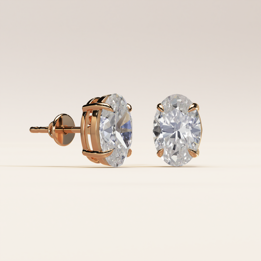 Solitaire Ohrstecker Oval 3.00ct. (2x 1.50ct.)