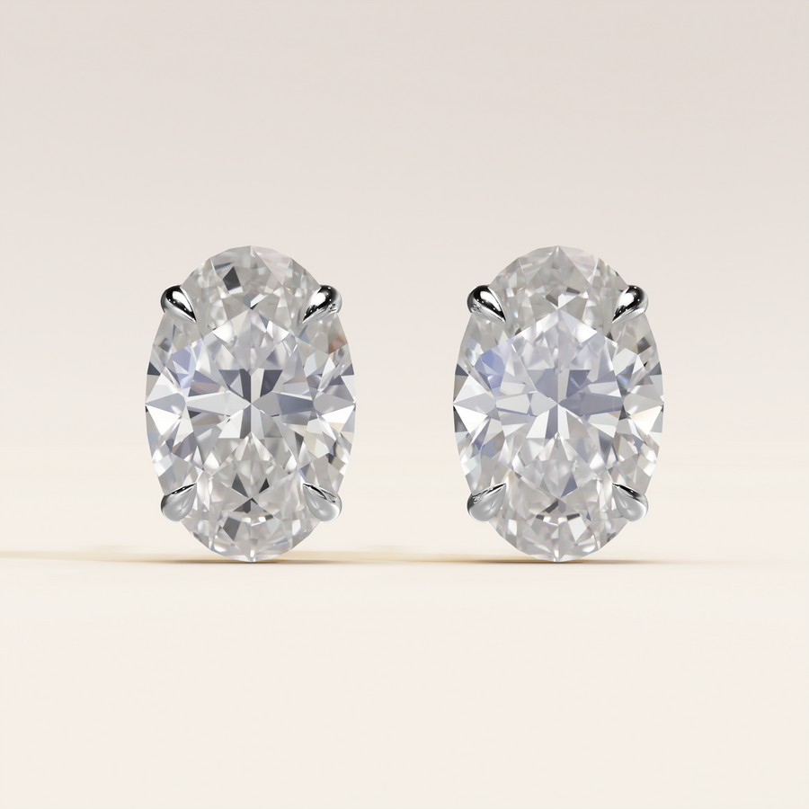 Solitaire Ohrstecker Oval 3.00ct. (2x 1.50ct.)